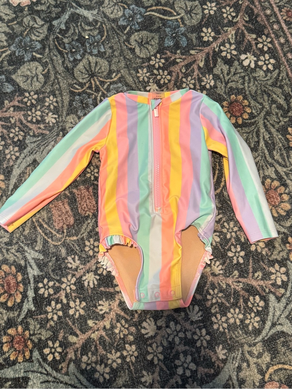 Old Navy Pastel Rainbow Stripe Long Sleeve One-Piece
